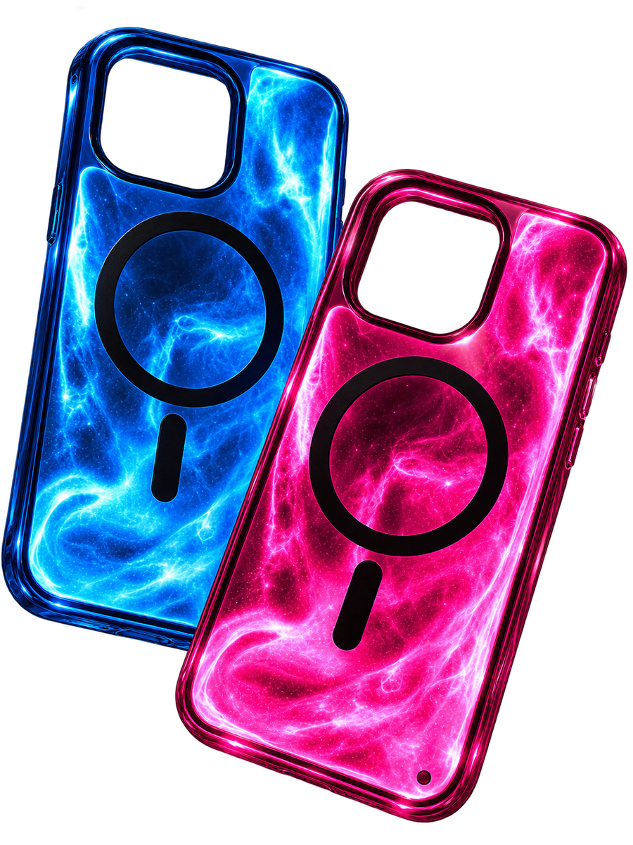 Glowing case closeup